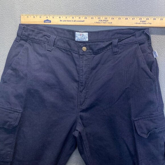 Tyndale FR Mens Carpenter Pants 42X32 Navy Blue Fire Resistance Pocket Workwear - Picture 4 of 11